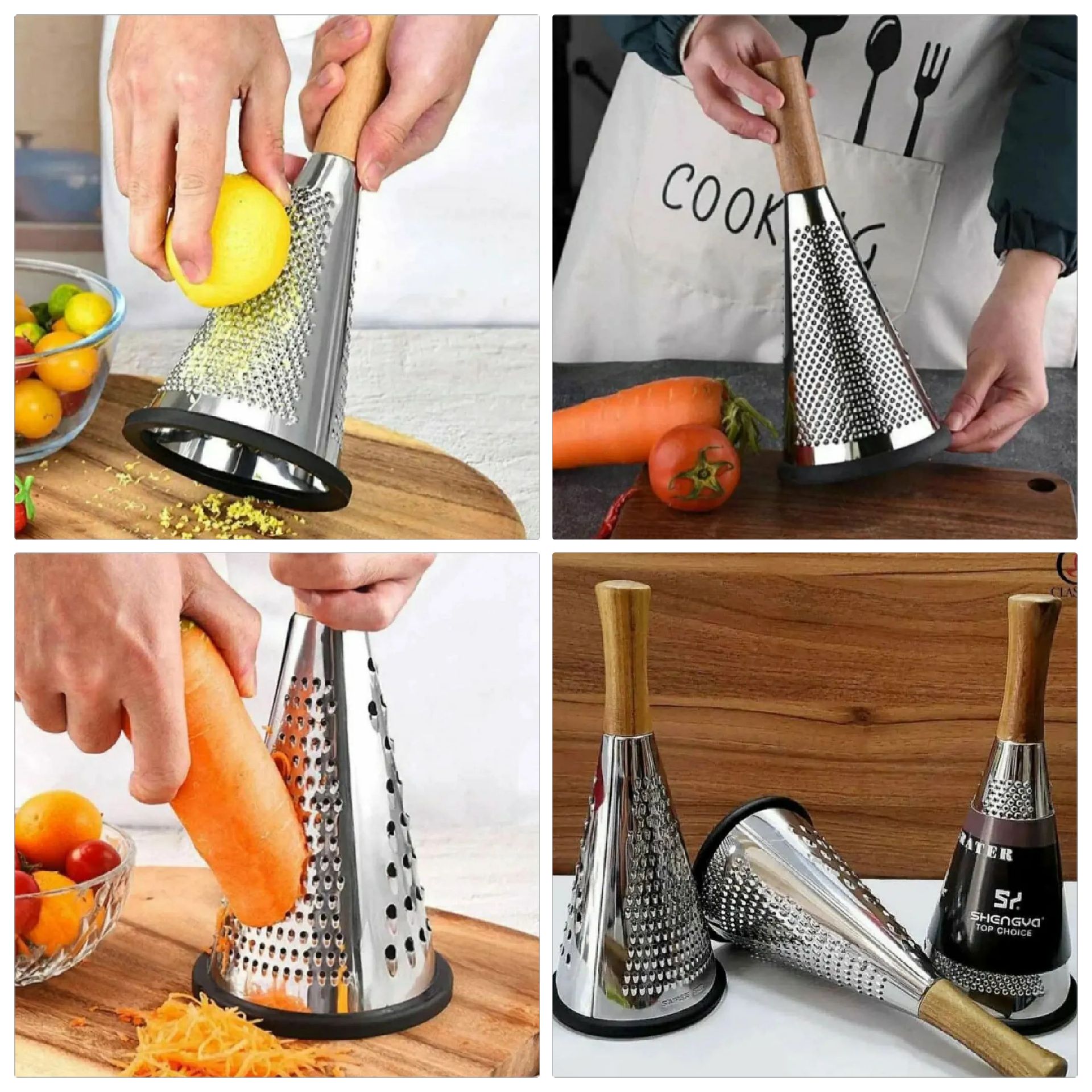 رنده مخروطی دسته چوبی بزرگ